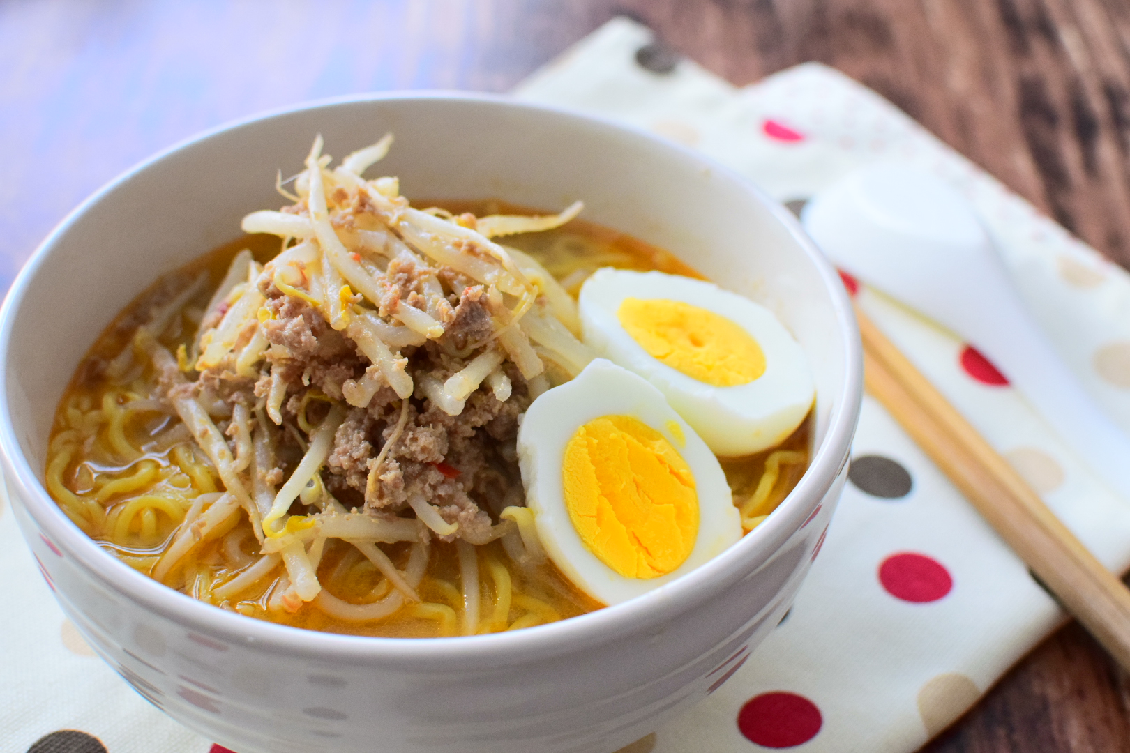 もやしたっぷり！味噌ラーメンのレシピ