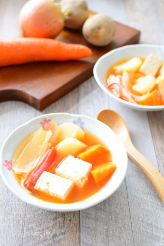 【野菜ごろごろ】食べるコチュジャンスープのレシピの写真