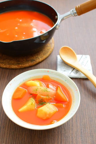 野菜オンリー！トマトジューススープのレシピの写真