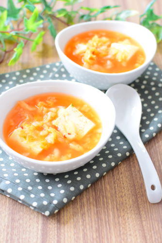 キムチ味噌スープのレシピの写真