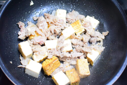 【厚揚げでボリュームアップ】豚の生姜焼きのレシピの写真