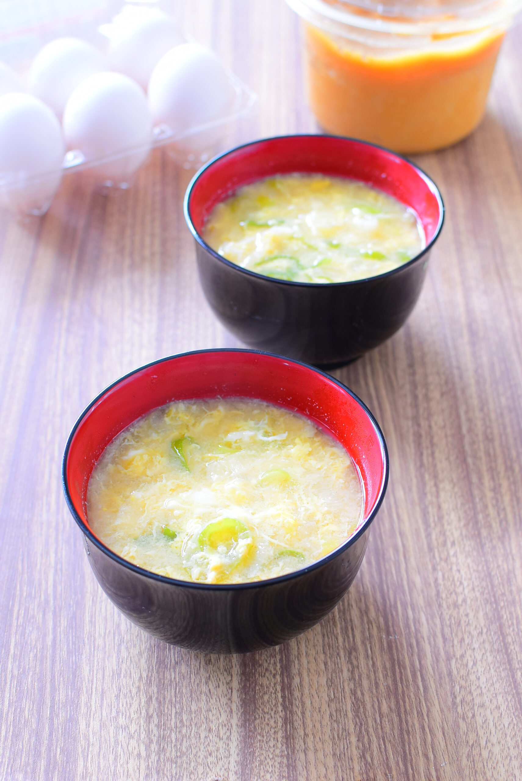 長ねぎと卵の簡単お味噌汁のレシピの写真