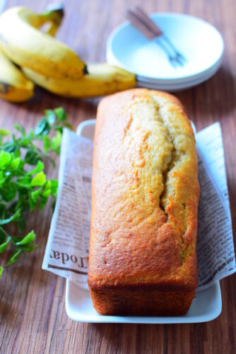 【ホットケーキミックス使用】てんさい糖バナナパウンドケーキのレシピの写真