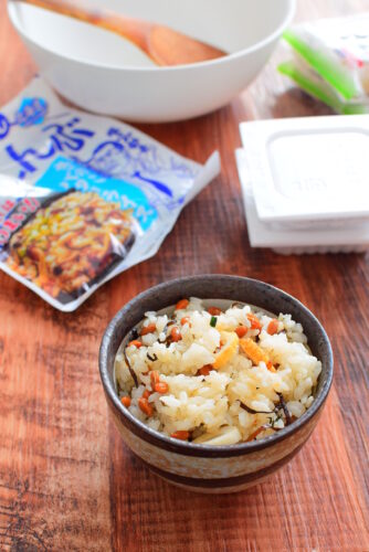 【大葉入り】納豆と塩昆布の混ぜご飯の写真