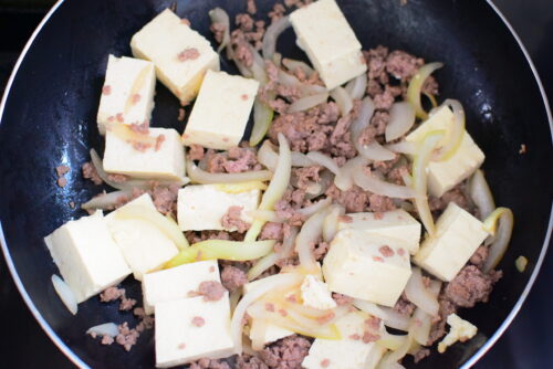 【タレが決め手】豆腐と豚ひき肉の生姜焼きの写真