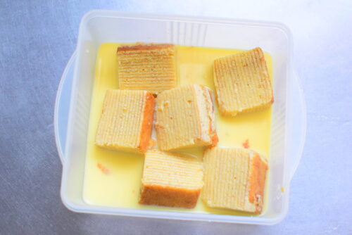 リメイクレシピ！バウムクーヘンのフレンチトースト風の写真
