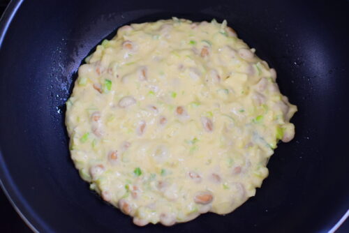 納豆ねぎチヂミのレシピの写真