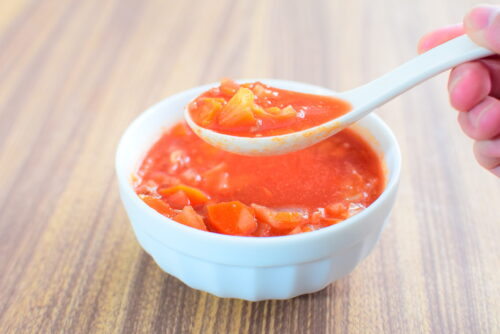 【トマトジュース使用】ひき肉野菜スープのレシピの写真